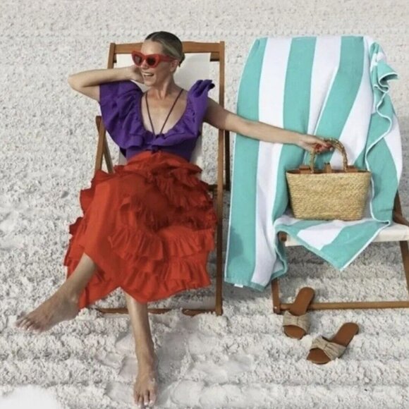 New Zara Blogger Favorite Ruffle Deep Plunge V-Neck One Piece Swimsuit Bodysuit - Picture 5 of 16